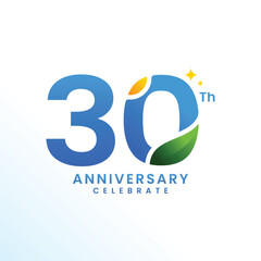 30 Th Anniversary Celebration Number Vector Design Collection