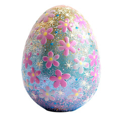 Variety of Colorful Glitter Easter Eggs Isolated