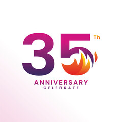 35 Th Anniversary Celebration Number Vector Design Collection