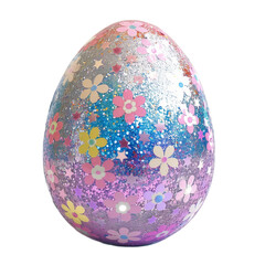 Variety of Colorful Glitter Easter Eggs Isolated