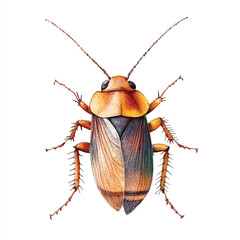 cute Cockroach watercolor clipart illustration isolated