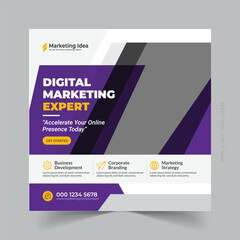Digital business marketing social media post and web banner template eps



