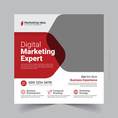 Digital business marketing social media post and web banner template eps


