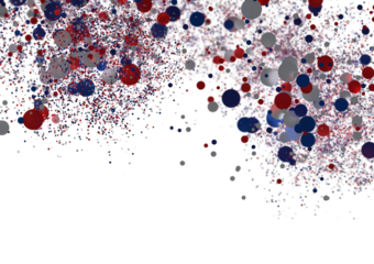 Confetti - American national colors. USA Presidents Day, American Labor day, Memorial Day, US election concept.