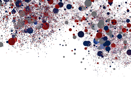 Confetti - American national colors. USA Presidents Day, American Labor day, Memorial Day, US election concept.