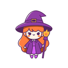 Cute girl with a witch hat