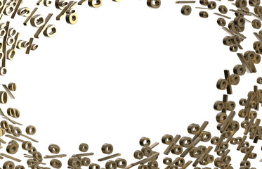 percent shopping digital in 3d. background