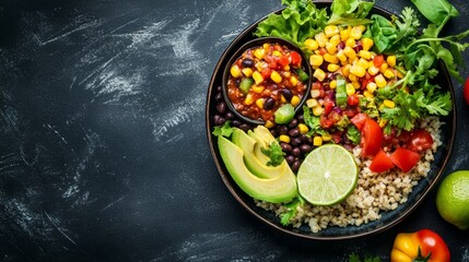 Fresh and Vibrant Green Salad Bowl with Leafy Greens, Chopped Vegetables, Nuts, and Seeds for Healthy Nutrition