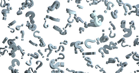 question icons, original 3d rendering;