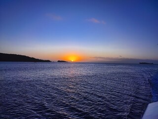 Crépuscule sur lagon polynésien - Bora-BoraDernières lueurs sur Bora-Bora