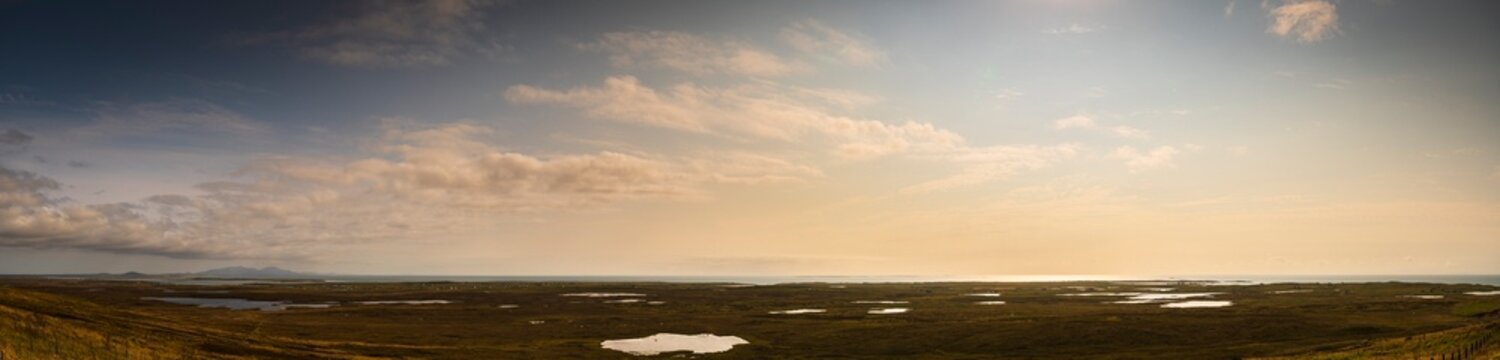 A 5 shot hand held HDR image of the west of North Uist towards, South Uist from The St Kilda Viewing Point, Outer Hebrides, Scotland. 