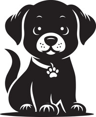 Dog silhouette vector art.