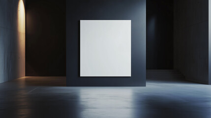 Blank Canvas: Empty White Square Billboard Mockup Centered