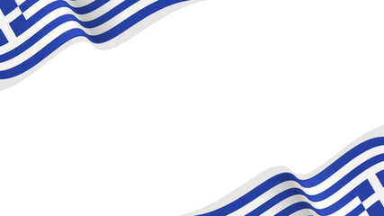 Obraz premium wavy greece flag vector background with copy space for text. greece national day