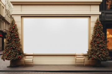 PNG shop front sign mockup, transparent design