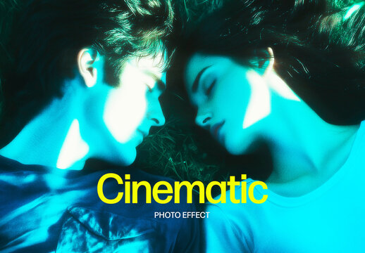 Cinematic Glow Photo Effect Mockup