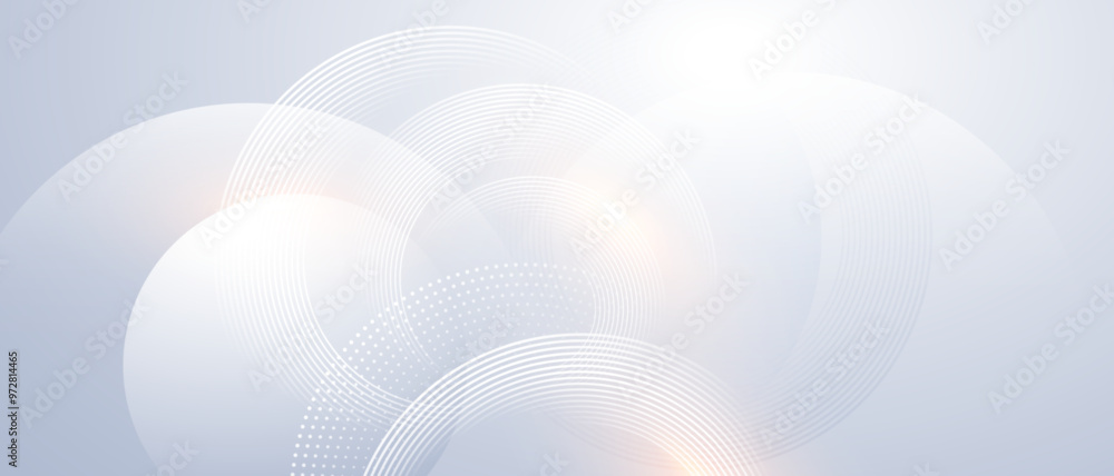 Poster Abstract grey background with dynamic circle lines.