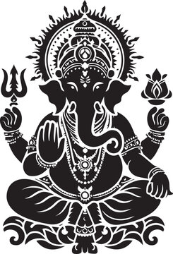 Ganesha Thakur silhouette vector design.