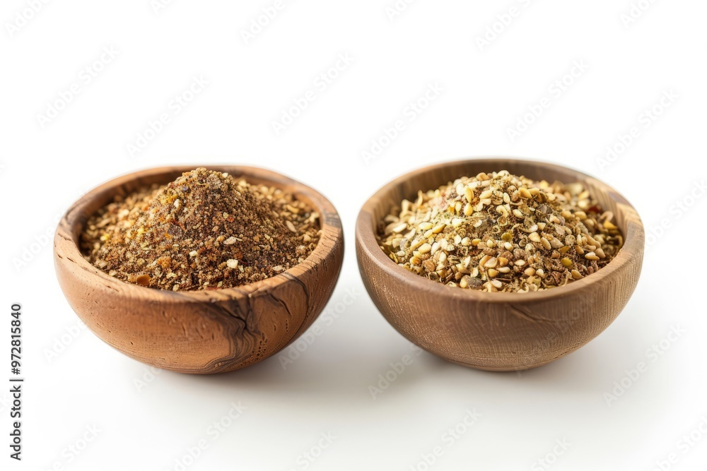 Wall mural A fresh Za'atar and Za'atar Power isolated on white