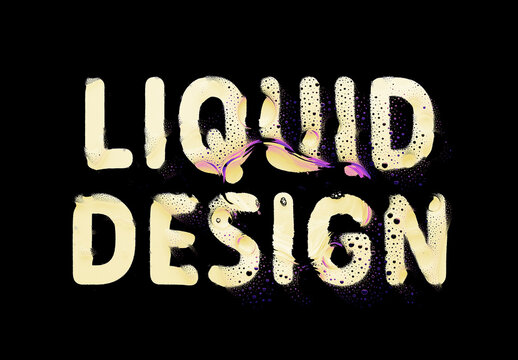 Liquid Design Distortion Text Effect Mockup With Generative AI