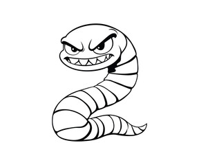 Cartoon angry worm vector