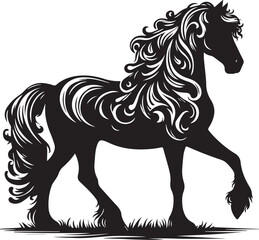 horse silhouette vector art.