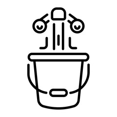 A linear icon of bathroom bucket 