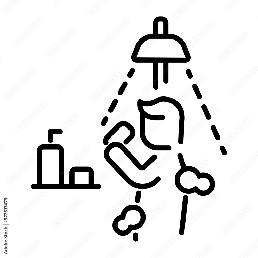 Poster shower icon in outline style