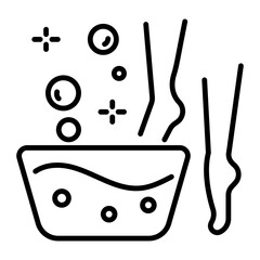 Foot bath icon in line style