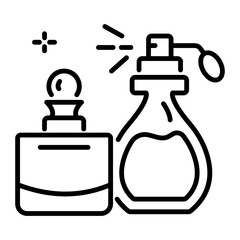 A linear icon of perfume bottles 