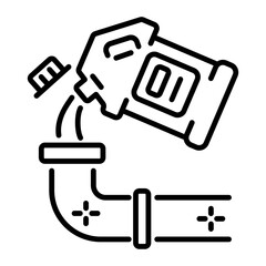 Drain cleaning icon in linear style