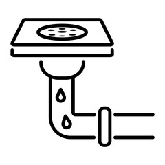A linear style icon of bathroom drain 