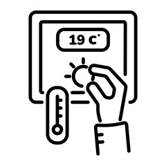 Thermostat icon in linear style 