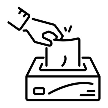 recommend clip art: Tissue box icon in linear style
