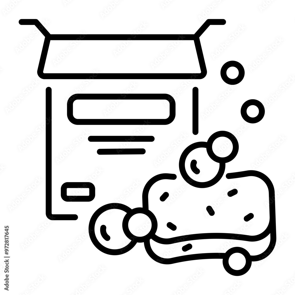 Sticker sponge icon in outline style