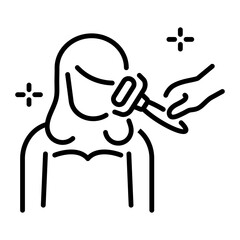 Massage roller icon in outline style