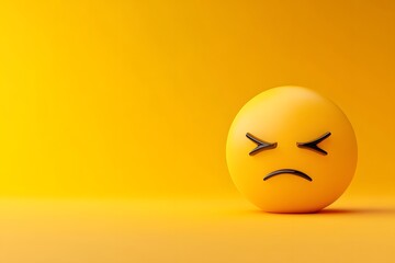 Smiling yellow sphere emoticon on white background