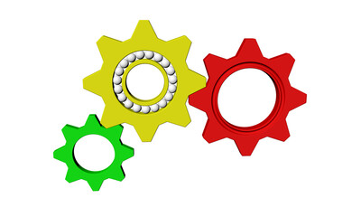 Sleek and minimalist 3D gear icon, symbolizing precision, for conveying concepts of technology, engineering, and business