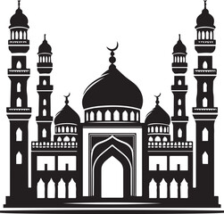 masjid silhouette vector art.eps