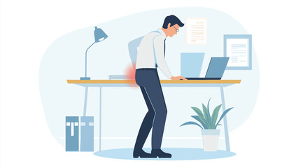 Office Worker with Back Pain