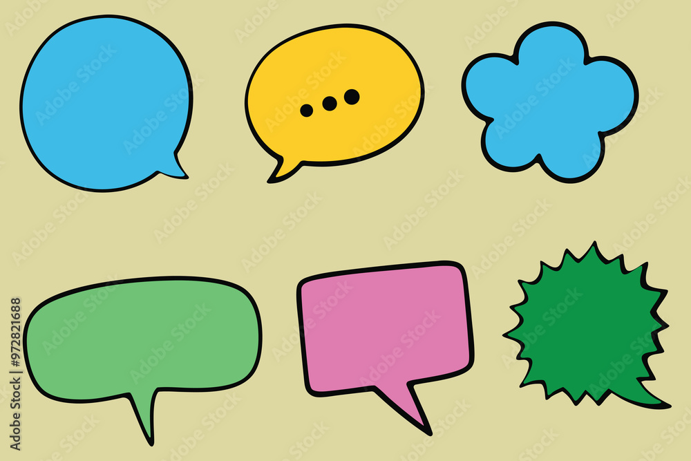 Poster speech bubbles. chat vector icon. talk bubble speech icon. blank empty bubbles vector design element