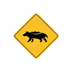 road sign icon, badger crossing on yellow rhombus. board.suitable for poster use and web icon	
