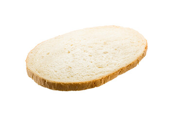 Slice of white bread on transparent background. PNG Image.