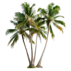 Tropical palm trees isolated transparent background