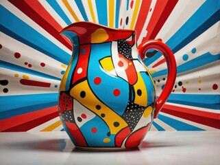 an image of a jug with a pop art design.