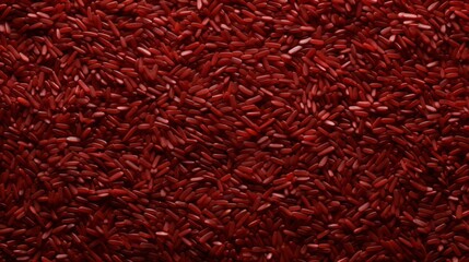 Fototapeta premium Red rice background image with many rice pieces in same color. Neural network ai generated art