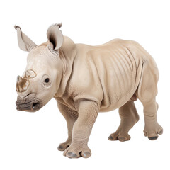 Obraz premium White rhinoceros calf standing isolated transparent background