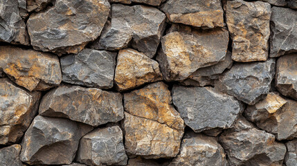 Obraz premium A wall made of large rocks with a brownish hue
