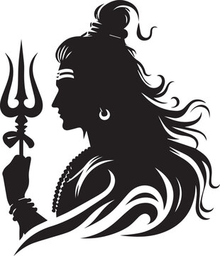 Shiv Thakur silhouette vector design.