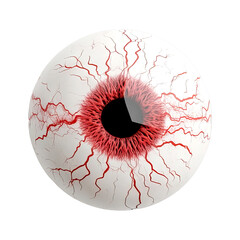 A detailed close-up of a human eyeball with vivid color and intricate blood vessels, showcasing the...